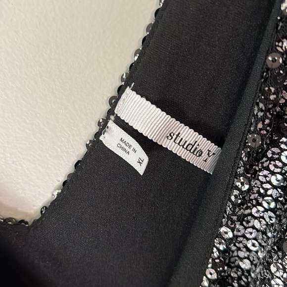 Women’s Studio Y Dress Sequin Black/Silver XL - Picture 2 of 7
